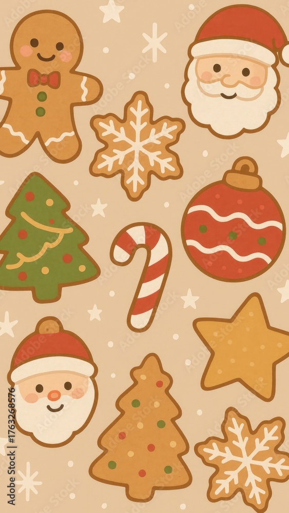 Fototapeta premium Festive holiday-themed mobile wallpaper