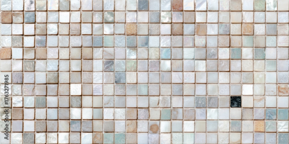 Fototapeta premium Tiny square mosaic tiles form a detailed, natural texture.