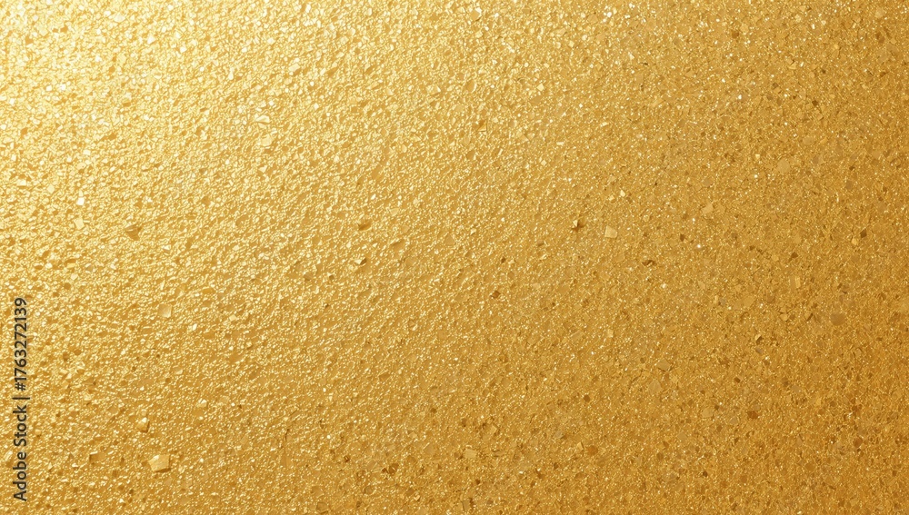 Fototapeta premium Gleaming Aggregate Surface, Fine Textured Golden Hues with Tiny Reflective Particles.