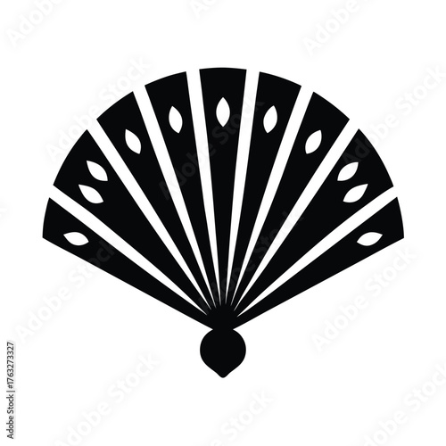 Carnival Hand Fan Icon Illustration