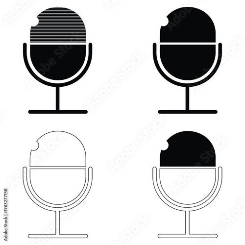 microphone vector icon for podcasting and vocals on app and website