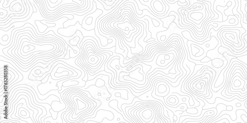 Topographic Contour Map Lines in Black and White Abstract Terrain Representation Detailed Geography and Cartography Exploration