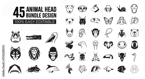 45 Animal head bundle design v1