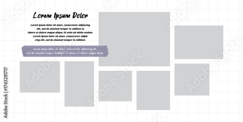 Picture abstract photo frames and digital photo wall template