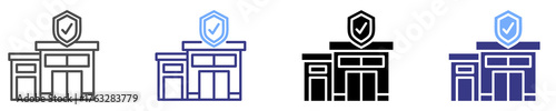 insurance industry icon set multiple style
