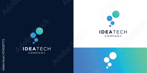 Abstract letter I tech logo design inspiration 
