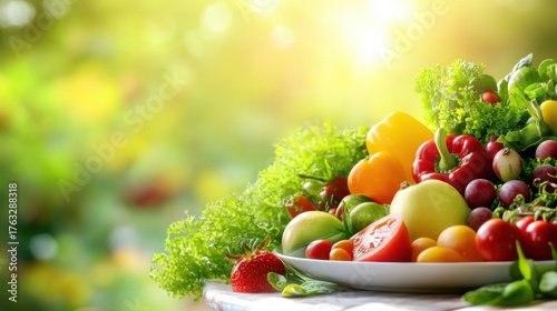 Balanced diet for a diabetic plate with healthy