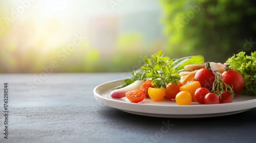 Balanced diet for a diabetic plate with healthy