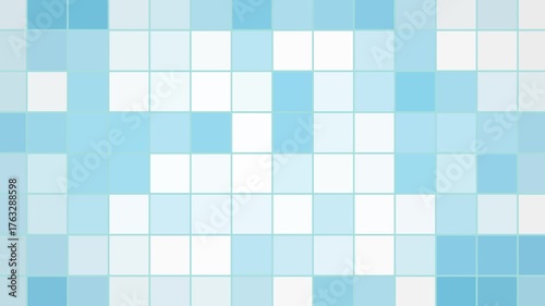White blue simple abstract square background with grid, geometric animation