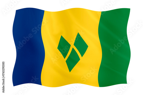 Digital composite. ..Flag of St. Vincent and the Grenadines.On October 27th St Vincent celebrates its Independence Day....PNG file