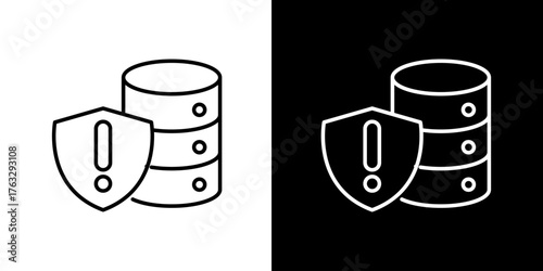 Database Security Shield Icon Data Protection Symbol for Server Safety & Privacy