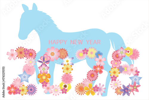 2026年　午年　年賀状テンプレート