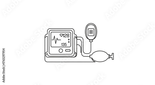 Blood pressure monitor medical device for measuring blood pressure, health monitoring, and cardiovascular care
