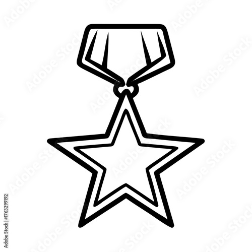 Medal with star design for Veterans Day concept  