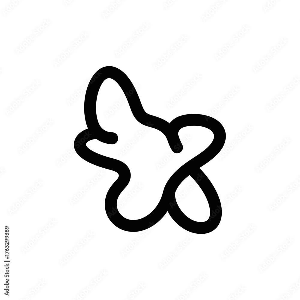 Obraz premium Abstract black doodle on a white background.