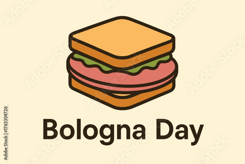 Bologna Day Flat Vector Illustration with Food Icon