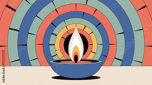 A shopping cart icon resting on a checkered platform against a light green colored background view