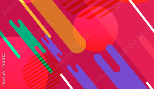 Fotografía Vibrant abstract geometric shapes with dynamic brushstrokes and bold colors crea