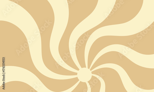Groovy sun background. Warm creamy color. Vector