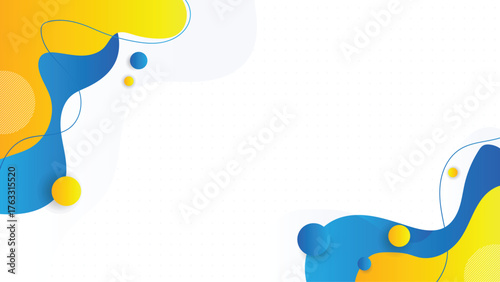 Modern Abstract Blue and Yellow Fluid Background with Gradient Shapes and Minimal Design Elements for Business Presentation Poster and Banner.