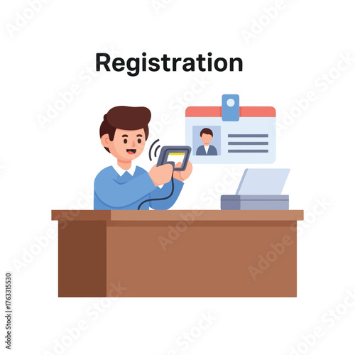 Modern registration process using scanner for efficient check-in process