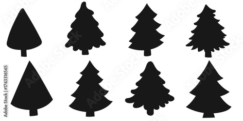 Set of winter illustrations in hand drawing style