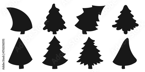 Set of winter illustrations in hand drawing style