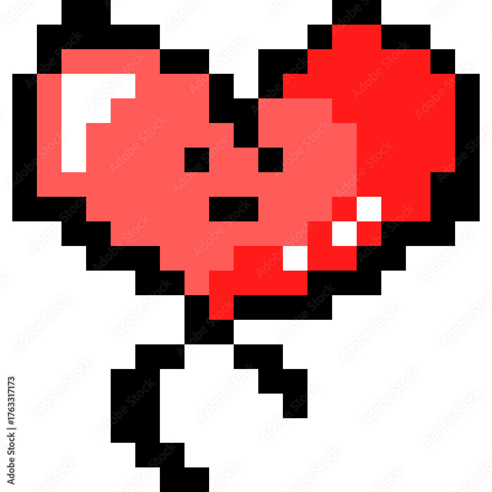 Fototapeta premium Heart Pixel Cute icon element 