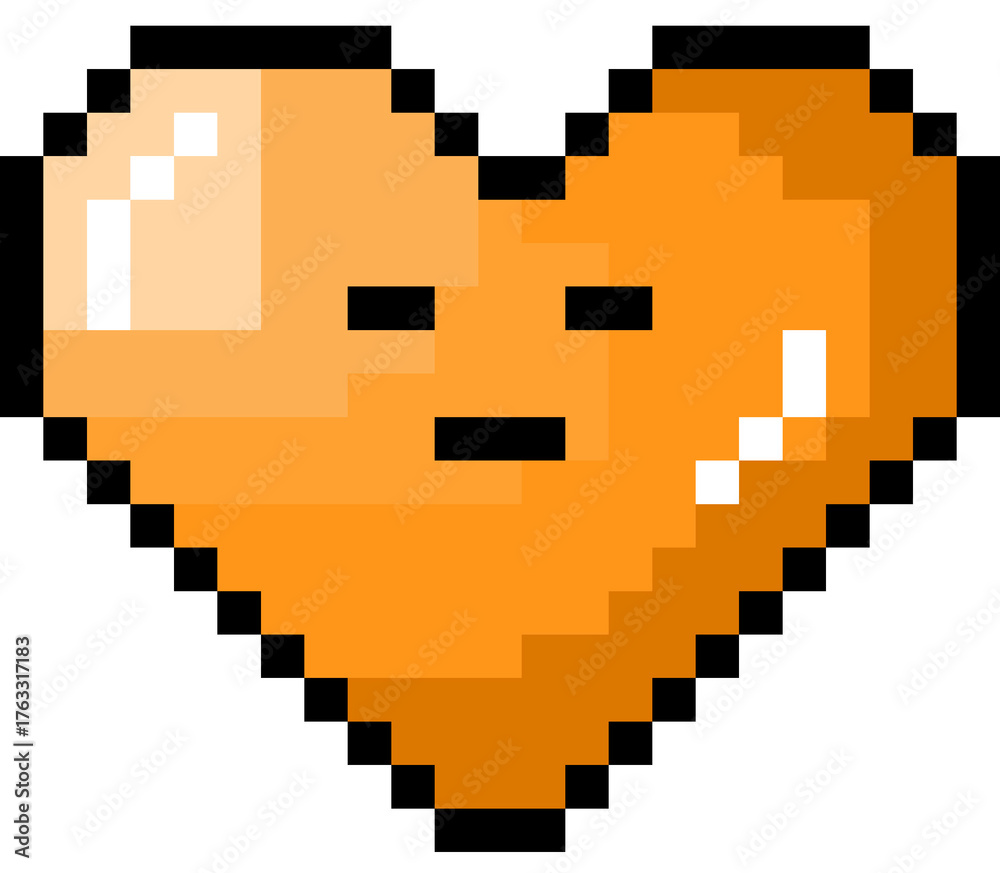 Obraz premium Heart Pixel Cute icon element 