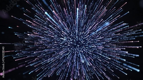 Wallpaper Mural Abstract motion background of glowing lines and particles forming high speed tunnel animation footage Torontodigital.ca