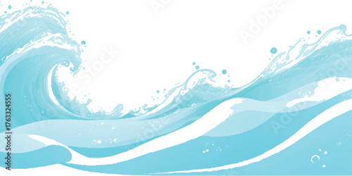 Calm blue ocean scene with a cloud in the pale sky backdrop