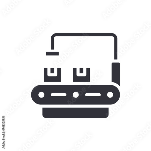 Modern Conveyor Belt Production Line Solid Icon