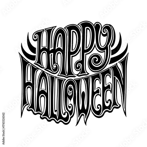 Happy Halloween Lettering. Spooky Gothic Font Design