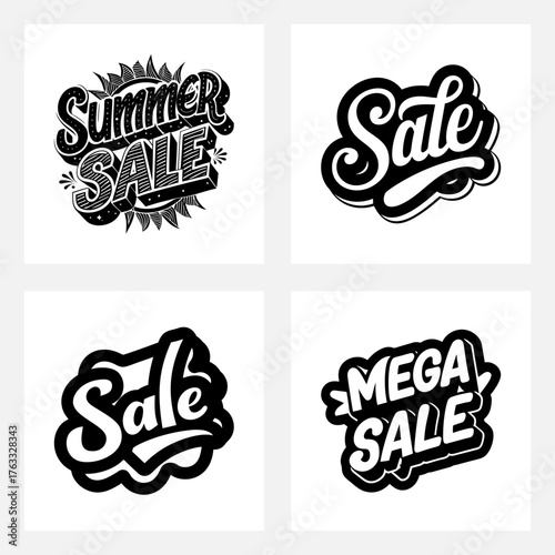Sale Typography Design. Creative Lettering for Discounts and Promotions