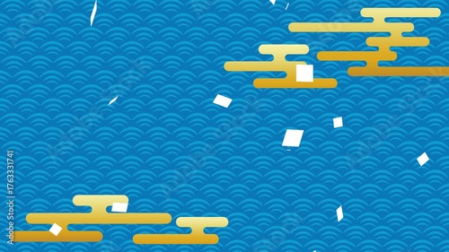 正月のイメージ動画　紙吹雪が落ちるアニメーション