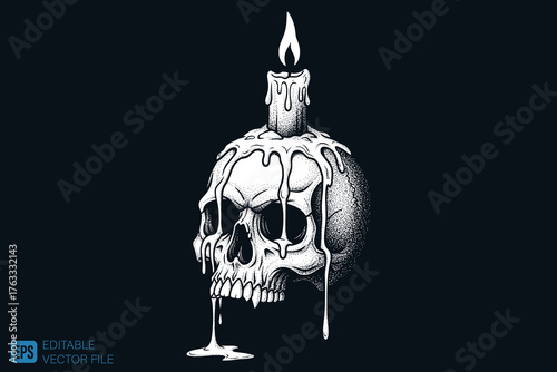 Skull Candle - A Macabre Fusion of Mortality and Illumination.