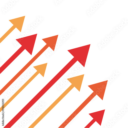 上に登っていく矢印のイラスト　暖色

