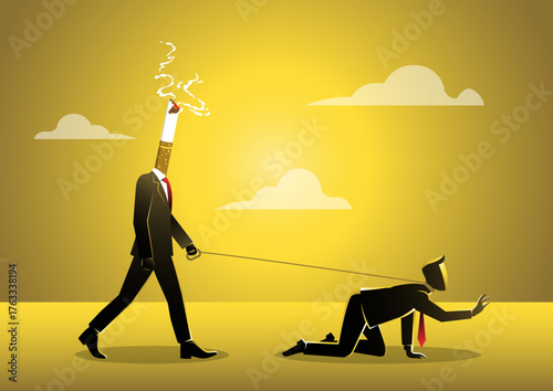 Addiction's Control: Smoker Enslaved by Habit