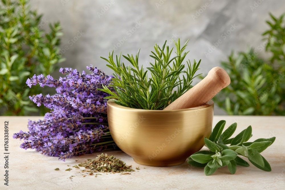 Fototapeta premium Preparing natural herbs for alternative medicine and wellness
