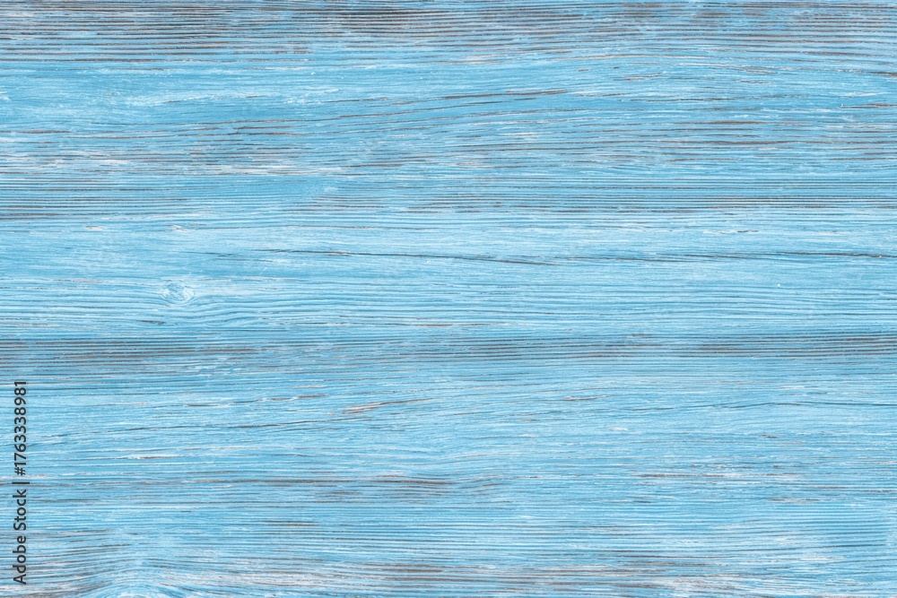 Obraz premium Weathered Blue Wooden Planks Texture Background with Horizontal Grain Detail image photo