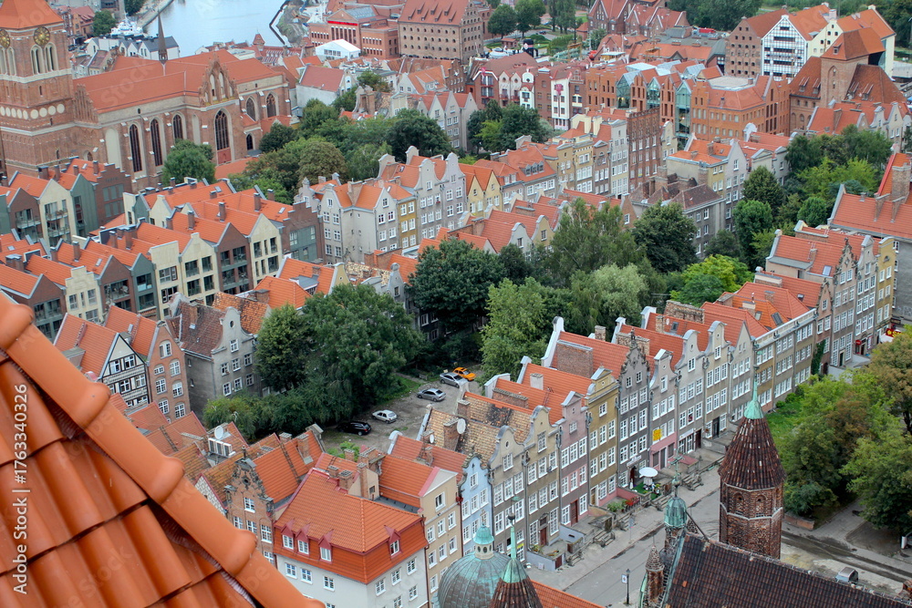 Naklejka premium Blick auf Danzig von der Marienkirche
