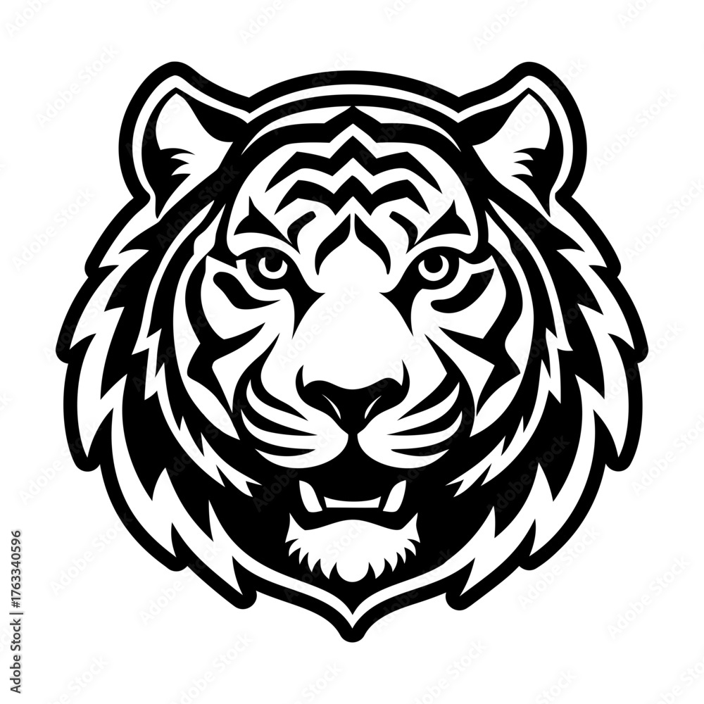 Fototapeta premium A filled style icon representing a tiger symbol