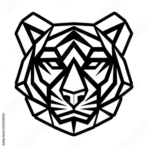 A glyph style icon showing a tiger logo