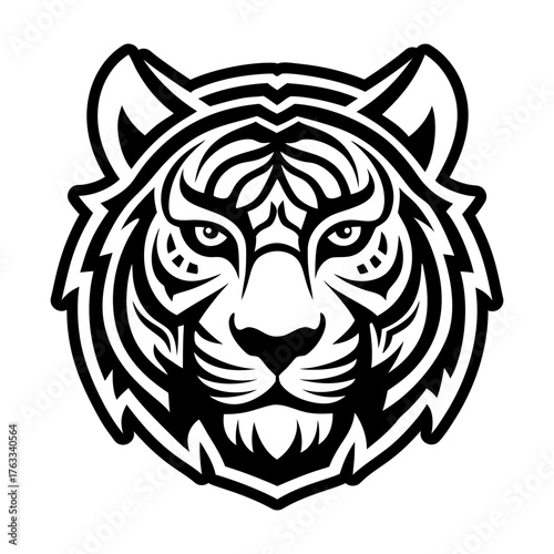 Glyph style icon showing a tiger head