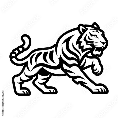 A filled style icon representing a tiger symbol