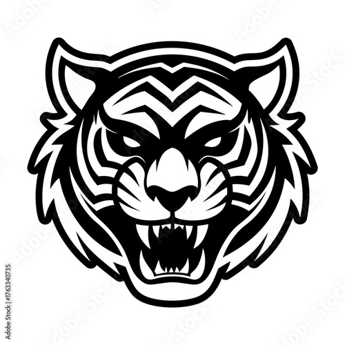 Glyph style icon showing a tiger head