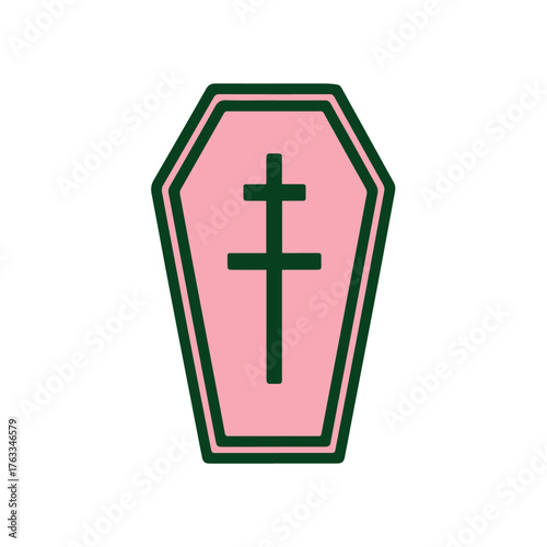 Minimal Vector Silhouette Coffin Logo Design Icon for Gothic Branding, Halloween, Funeral Services, E-commerce, Dark Aesthetic, and Modern Minimalist Graphic Design