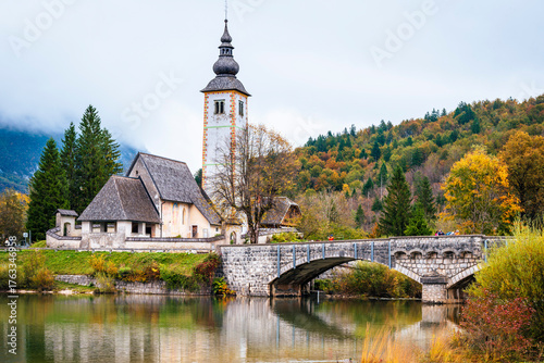 Lake Bohinj bathed in autumn magic. The kingdom of the golden-horned ibex.