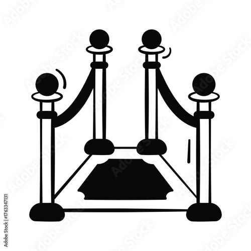 Elegant red carpet entrance icon for New Year events and celebrations.