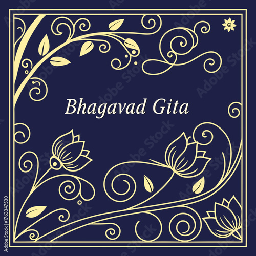 Vector art of bhagavad gita book cover